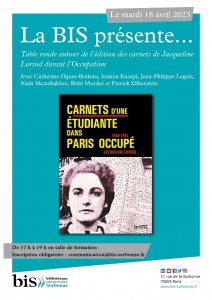 Les "carnets d'une étudiante dans Paris occupé" à la Sorbonne @ Sorbonne